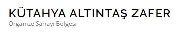Kütahya Zafer Organize Sanayi